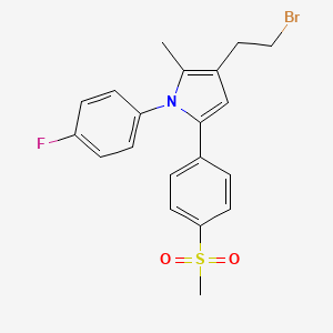 molecular formula C20H19BrFNO2S B8665694 3-(2-bromoethyl)-1-(4-fluorophenyl)-2-methyl-5-[4-(methylsulphonyl)phenyl]-1H-pyrrole 