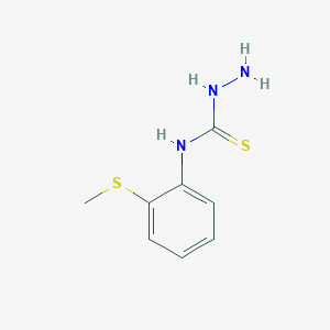 molecular formula C8H11N3S2 B8665710 N-[2-(Methylsulfanyl)phenyl]hydrazinecarbothioamide CAS No. 90180-64-6