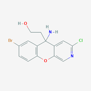 molecular formula C14H12BrClN2O2 B8665775 2-(5-amino-7-bromo-3-chloro-5H-chromeno[2,3-c]pyridin-5-yl)ethanol 