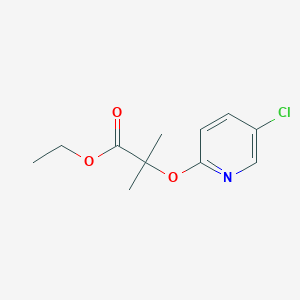 molecular formula C11H14ClNO3 B8665789 Ethyl 2-Methyl-2-(5-chloro-2-pyridyloxy)propionate CAS No. 32177-89-2