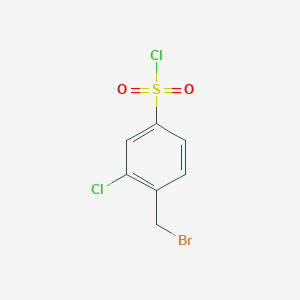 molecular formula C7H5BrCl2O2S B8665836 4-(Bromomethyl)-3-chlorobenzene-1-sulfonyl chloride CAS No. 141834-24-4