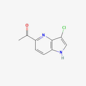 molecular formula C9H7ClN2O B8665893 1-(3-chloro-1H-pyrrolo[3,2-b]pyridin-5-yl)ethanone 