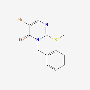 molecular formula C12H11BrN2OS B8665974 3-benzyl-5-bromo-2-(methylthio)pyrimidin-4(3H)-one 