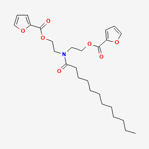 B8666078 2-[Dodecanoyl-[2-(furan-2-carbonyloxy)ethyl]amino]ethyl furan-2-carboxylate CAS No. 63056-91-7
