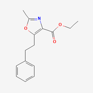 molecular formula C15H17NO3 B8666103 Ethyl 2-methyl-5-(2-phenylethyl)-1,3-oxazole-4-carboxylate CAS No. 52115-99-8
