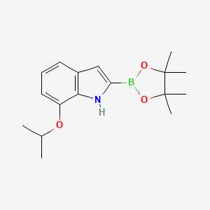 molecular formula C17H24BNO3 B8666118 7-Isopropoxy-2-(4,4,5,5-tetramethyl-1,3,2-dioxaborolan-2-yl)-1H-indole 