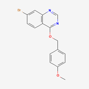 molecular formula C16H13BrN2O2 B8666146 7-bromo-4-[(4-methoxyphenyl)methoxy]quinazoline 