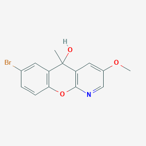 molecular formula C14H12BrNO3 B8666239 7-bromo-3-methoxy-5-methyl-5H-chromeno[2,3-b]pyridin-5-ol 