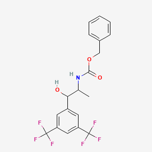 molecular formula C19H17F6NO3 B8666372 Carbamic acid, [(1S,2R)-2-[3,5-bis(trifluoromethyl)phenyl]-2-hydroxy-1-methylethyl]-, phenylmethyl ester (9CI) 