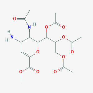 molecular formula C18H26N2O10 B8666509 methyl 5-acetamido-4-amino-6-(1,2,3-triacetoxypropyl)-5,6-dihydro-4H-pyran-2-carboxylate 