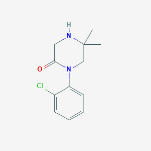 molecular formula C12H15ClN2O B8666565 1-(2-Chlorophenyl)-5,5-dimethylpiperazin-2-one 