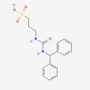 molecular formula C17H20N2O4S B8666623 3-{[(Diphenylmethyl)carbamoyl]amino}propane-1-sulfonic acid CAS No. 720699-03-6