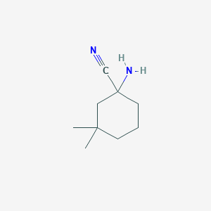 molecular formula C9H16N2 B8666650 1-Amino-3,3-dimethylcyclohexanecarbonitrile 