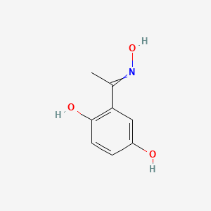 molecular formula C8H9NO3 B8666653 2-[1-(Hydroxyimino)ethyl]benzene-1,4-diol 