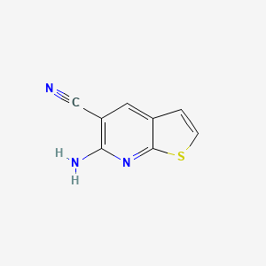 molecular formula C8H5N3S B8666686 6-Amino-thieno[2,3-b]pyridine-5-carbonitrile 