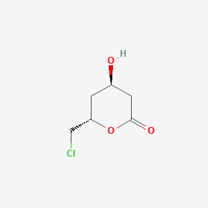 molecular formula C6H9ClO3 B8666770 2H-Pyran-2-one, 6-(chloromethyl)tetrahydro-4-hydroxy-, (4R,6S)- 