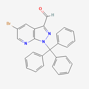 molecular formula C26H18BrN3O B8666807 5-bromo-1-trityl-1H-pyrazolo[3,4-b]pyridine-3-carbaldehyde 