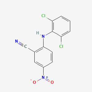 molecular formula C13H7Cl2N3O2 B8666854 2-(2,6-Dichlorophenylamino)-5-nitrobenzonitrile 
