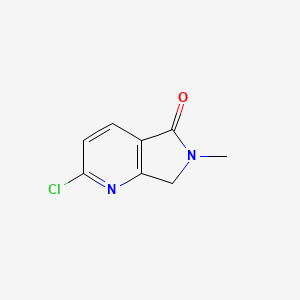 molecular formula C8H7ClN2O B8666860 2-chloro-6-methyl-6,7-dihydro-5H-pyrrolo[3,4-b]pyridin-5-one 