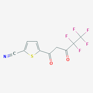 molecular formula C10H4F5NO2S B8666946 5-(4,4,5,5,5-Pentafluoro-3-oxopentanoyl)thiophene-2-carbonitrile CAS No. 591727-04-7