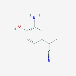 molecular formula C9H10N2O B8667004 2-(3-Amino-4-hydroxyphenyl)propanenitrile 