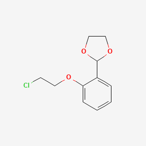 molecular formula C11H13ClO3 B8667326 2-[2-(2-Chloroethoxy)phenyl]-[1,3]-dioxolane 