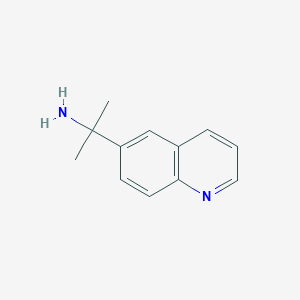 molecular formula C12H14N2 B8667346 2-(Quinolin-6-yl)propan-2-amine 