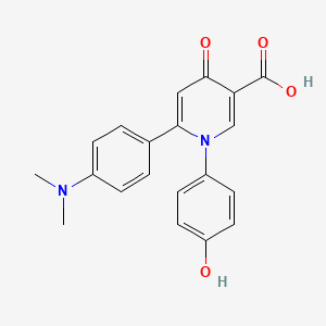 molecular formula C20H18N2O4 B8667409 3-Pyridinecarboxylic acid, 1,4-dihydro-6-(4-(dimethylamino)phenyl)-1-(4-hydroxyphenyl)-4-oxo- CAS No. 92393-02-7