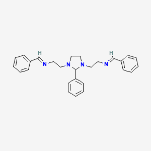 molecular formula C27H30N4 B8667446 1,3-Imidazolidinediethanamine, 2-phenyl-N,N'-bis(phenylmethylene)- 
