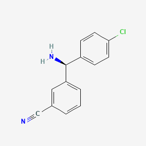 molecular formula C14H11ClN2 B8667480 3-[(s)-Amino(4-chlorophenyl)methyl]benzonitrile CAS No. 820971-64-0