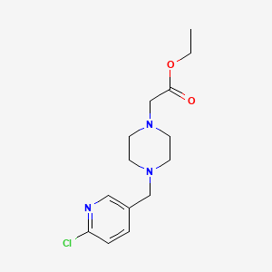 molecular formula C14H20ClN3O2 B8667488 Ethyl 2-(4-((6-chloropyridin-3-yl)methyl)piperazin-1-yl)acetate 