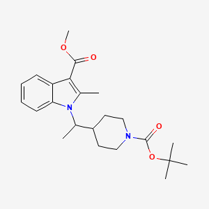 1H-Indole-3-carboxylic acid, 1-[1-[1-[(1,1-dimethylethoxy)carbonyl]-4-piperidinyl]ethyl]-2-methyl-, methyl ester