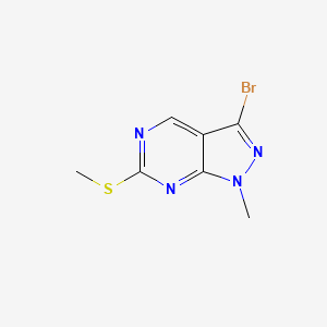 molecular formula C7H7BrN4S B8667788 3-Bromo-1-methyl-6-(methylsulfanyl)-1H-pyrazolo[3,4-d]pyrimidine 