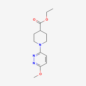 molecular formula C13H19N3O3 B8667834 1-(6-Methoxy-pyridazin-3-yl)-piperidine-4-carboxylic acid ethyl ester 