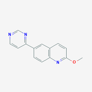 molecular formula C14H11N3O B8667882 2-Methoxy-6-(pyrimidin-4-yl)quinoline CAS No. 113656-42-1