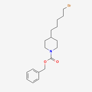 molecular formula C18H26BrNO2 B8667967 Phenylmethyl 4-(5-bromopentyl)-1-piperidinecarboxylate 