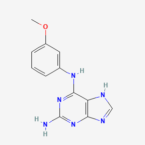 molecular formula C12H12N6O B8667998 2-Amino-6-(3-methoxyanilino)purine 