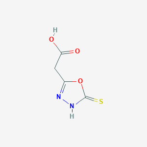 molecular formula C4H4N2O3S B8668043 2-Carboxymethyl-1,3,4-oxadiazole-5-thiol CAS No. 62868-50-2