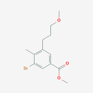 molecular formula C13H17BrO3 B8668060 Methyl 3-bromo-5-(3-methoxypropyl)-4-methylbenzoate 