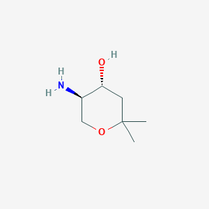 molecular formula C7H15NO2 B8668137 (4R,5R)-5-Amino-2,2-dimethyloxan-4-ol 
