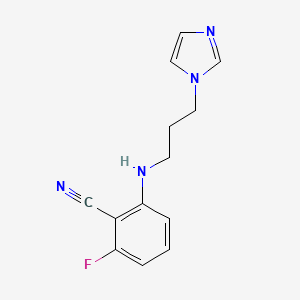 molecular formula C13H13FN4 B8668143 2-fluoro-6-{[3-(1H-imidazol-1-yl)propyl]amino}benzonitrile 