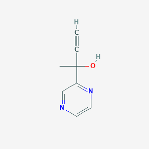 molecular formula C8H8N2O B8668155 2-(Pyrazin-2-yl)but-3-yn-2-ol 