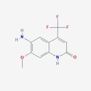 molecular formula C11H9F3N2O2 B8668159 6-amino-7-methoxy-4-(trifluoromethyl)-1H-quinolin-2-one 