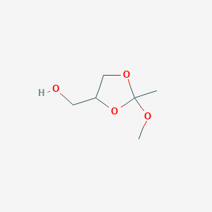molecular formula C6H12O4 B8668211 1,3-Dioxolane-4-methanol, 2-methoxy-2-methyl- CAS No. 139995-54-3