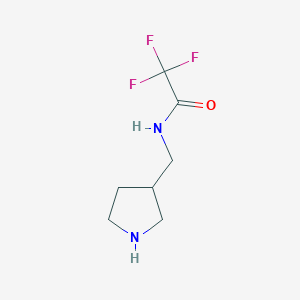 molecular formula C7H11F3N2O B8668230 Acetamide,2,2,2-trifluoro-N-(3-pyrrolidinylmethyl)- 