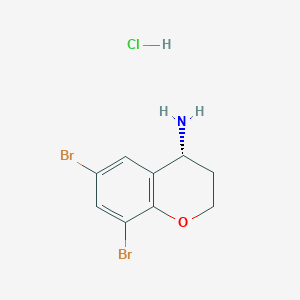 molecular formula C9H10Br2ClNO B8668293 (r)-6,8-Dibromochroman-4-amine hydrochloride 