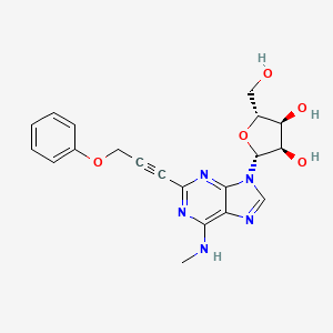 molecular formula C20H21N5O5 B8668317 (4S,2R,3R,5R)-5-(hydroxymethyl)-2-[6-(methylamino)-2-(3-phenoxyprop-1-ynyl)purin-9-yl]oxolane-3,4-diol CAS No. 497951-50-5