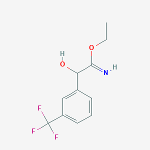 molecular formula C11H12F3NO2 B8668388 Ethyl 2-hydroxy-2-[3-(trifluoromethyl)phenyl]ethanimidate 