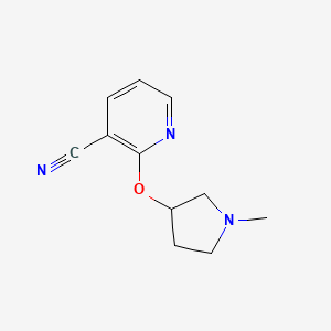 molecular formula C11H13N3O B8668395 2-((1-Methylpyrrolidin-3-yl)oxy)nicotinonitrile 