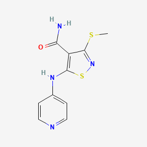 molecular formula C10H10N4OS2 B8668400 3-(Methylsulfanyl)-5-[(pyridin-4-yl)amino]-1,2-thiazole-4-carboxamide CAS No. 651305-74-7